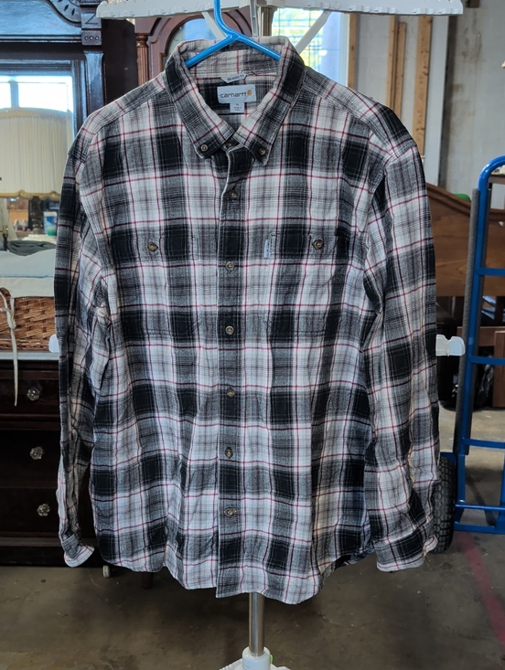 Carhartt Other - Carhartt Flannel Black, White & Red Plaid Button-Down Shirt
